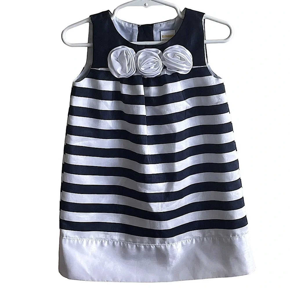 Gymboree Navy Blue & White Sleeveless Dress and Beret Sz 18-24 Months